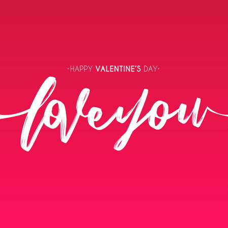 happy valentine s day with hand draw love text design vector illustrationのイラスト素材