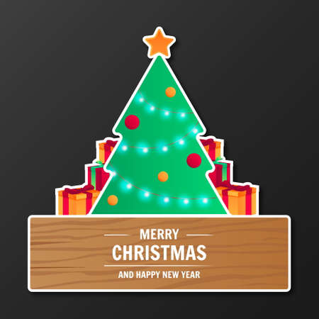 modern merry christmas banner design vector illustrationのイラスト素材