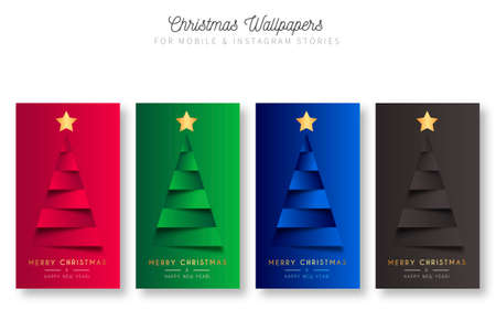 christmas wallpapers mobile instagram stories design vector illustration