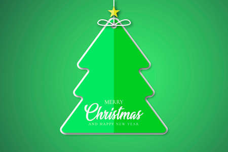 merry christmas tree sticker design vector illustrationのイラスト素材