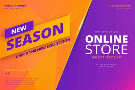 colorful new season banner vector design illustrationのイラスト素材