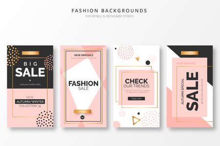 elegant fashion backgrounds for insta stories design vector illustrationのイラスト素材