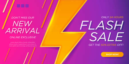 new arrival flash sale banner templateのイラスト素材