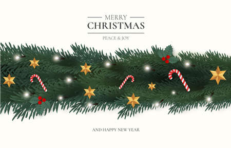 merry christmas with ornaments design vector illustrationのイラスト素材