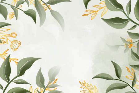 cute watercolor floral frame with watercolor background vector design illustrationのイラスト素材