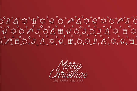 modern merry christmas background with icons design vector illustrationのイラスト素材