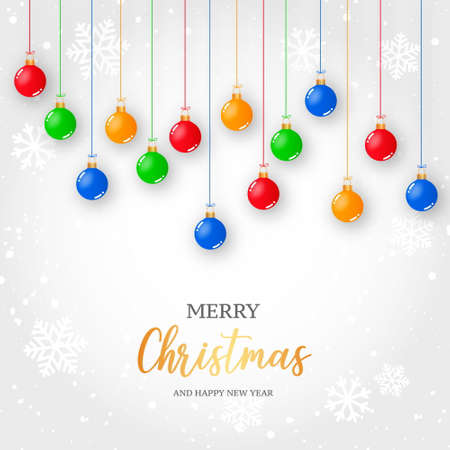 merry christmas happy new year background template design vector illustrationのイラスト素材