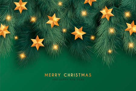 beautiful green christmas background with ornaments design vector illustrationのイラスト素材