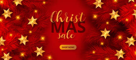 red christmas sale banner template design vector illustrationのイラスト素材