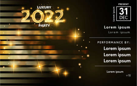 modern 2022 luxury party poster template design vector illustrationのイラスト素材