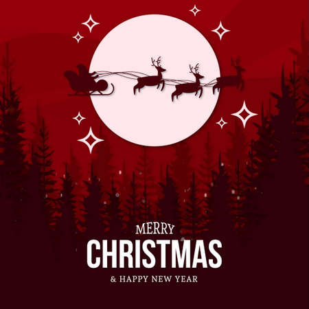 modern merry christmas card with landscape design vector illustrationのイラスト素材