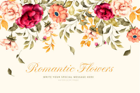 lovely background with romantic flowers design vector illustrationのイラスト素材