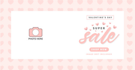 happy valentine s day sale banner with hearts pattern design vector illustrationのイラスト素材