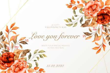 vintage valentine s day background with beautiful nature design vector illustrationのイラスト素材