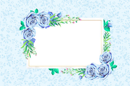 modern watercolor floral frame vector design illustrationのイラスト素材