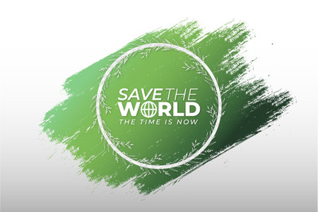 modern go green background template with splash floral frameのイラスト素材