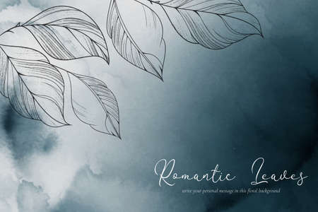 elegant watercolor background with romantic leaves design vector illustrationのイラスト素材