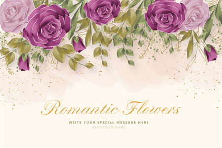realistic romantic flowers background design vector illustrationのイラスト素材