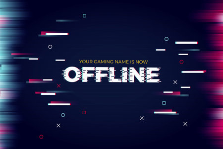 modern twitch banner with glitch text effect templateのイラスト素材