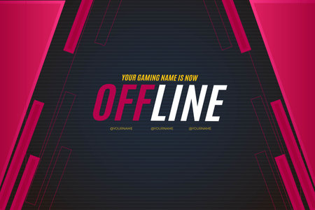 offline banner design twitch template vector design illustrationのイラスト素材