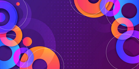 modern memphis banner with colorful shapes backgroundのイラスト素材