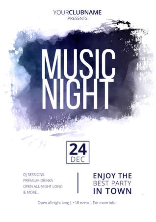 modern music night poster with abstract splash design vector illustrationのイラスト素材