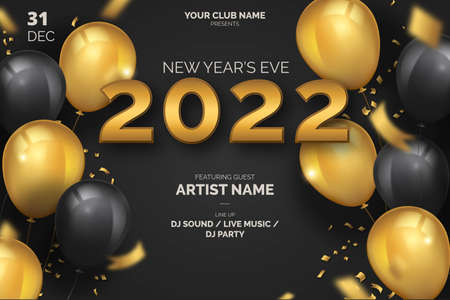 elegant 2022 new year s eve poster template vector design illustrationのイラスト素材
