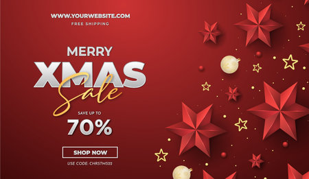 merry christmas super sale with red background vector design illustrationのイラスト素材