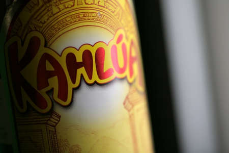 Bucharest, Romania - July 15, 2011: Close-up shot of a bottle of Kahlua. Kahlua is a Mexican...