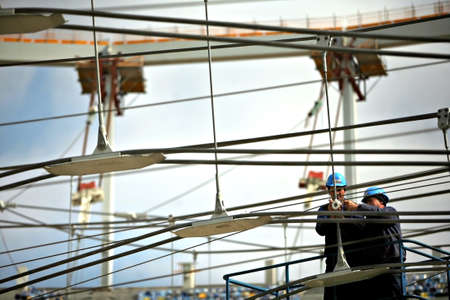 Bucharest, Romania - March 22, 2011. View of the construction site of the National Stadium in Bucharestのeditorial素材