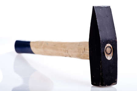 Color shot of a hammer on a white backgroundの写真素材