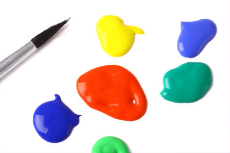 Color shot of colors spread on whiteの写真素材