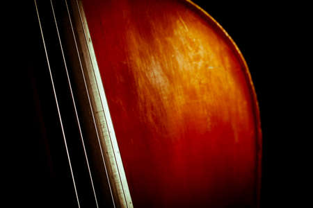 Color detail of a vintage double bassの写真素材