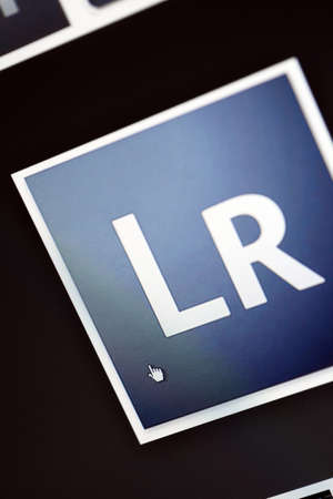 Bucharest, Romania - March 9, 2013: Adobe Lightroom logo is displayed on a computer screen. Adobe Photoshop Lightroom is a photography software program produced by Adobe Systems.のeditorial素材