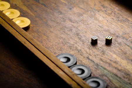 Color detail of a Backgammon game with two diceの写真素材