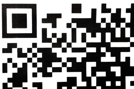 Detail of a QR code printed on paper
