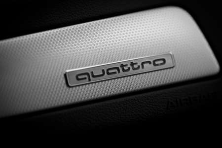 Bucharest, Romia - May 20, 2013: Detail from the inside of an Audi quattro. 