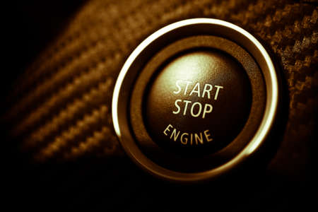 Detail on the start button in a carの写真素材