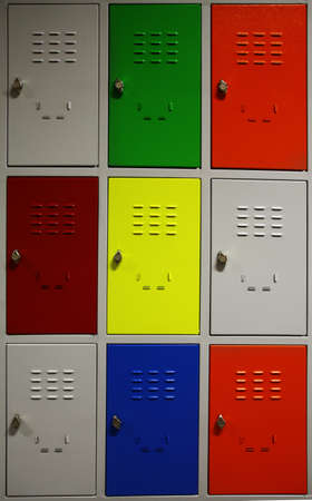 Color shot of some lockers in a highschoolの写真素材
