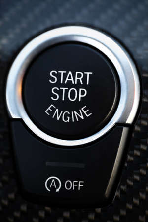 Detail on the start button in a carの写真素材