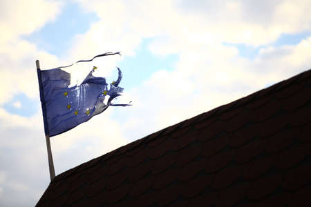 A broken flag of the European Union