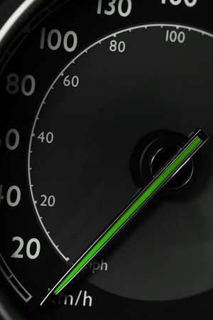 Close up shot of a speedometer in a carの写真素材