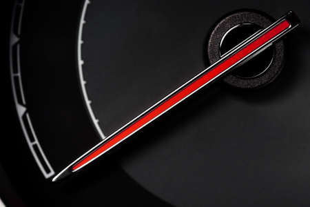 Detail of an empty gauge with a pointing needleの写真素材