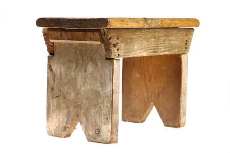 Color shot of a vintage stool isolated on whiteの写真素材