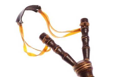Color shot of a vintage slingshot, on white.の写真素材