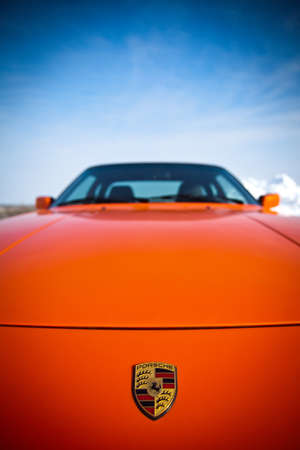 Bucharest, Romania - January 31, 2014: A Porsche 944 car is pictured on a road in Bucharest,...