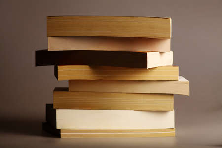 Color shot of a pile of used books.