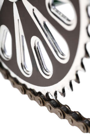 Color detail on a chain from a bicycle.の写真素材