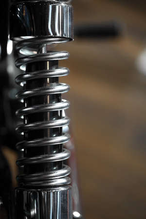 Color shot of a motorcycle shock absorber.の写真素材