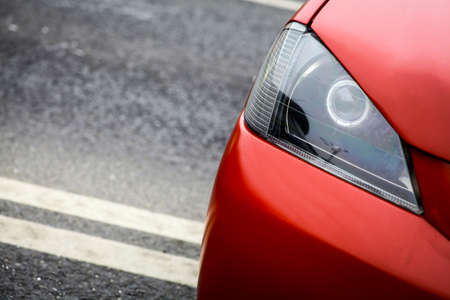 Color detail on the headlight of a car.の写真素材